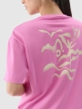 T-shirt normal feminina com estampado - rosa 4FWSS25TTSHF1967 rosa