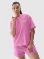 T-shirt normal feminina com estampado - rosa 4FWSS25TTSHF1967 rosa