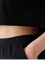 T-shirt de malha waffle com corte no topo - preto 4FWSS25TTSHF1977 preto