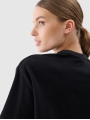 T-shirt de malha waffle com corte no topo - preto 4FWSS25TTSHF1977 preto