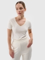 T-shirt slim lisa de senhora - branca 4FWSS25TTSHF1990 Branco
