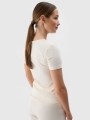 T-shirt slim lisa de senhora - branca 4FWSS25TTSHF1990 Branco