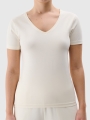 T-shirt slim lisa de senhora - branca 4FWSS25TTSHF1990 Branco