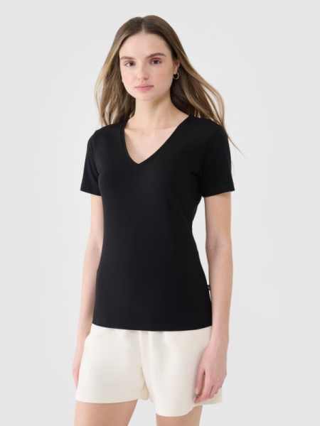 T-shirt slim lisa para senhora - preto 4FWSS25TTSHF1990 preto