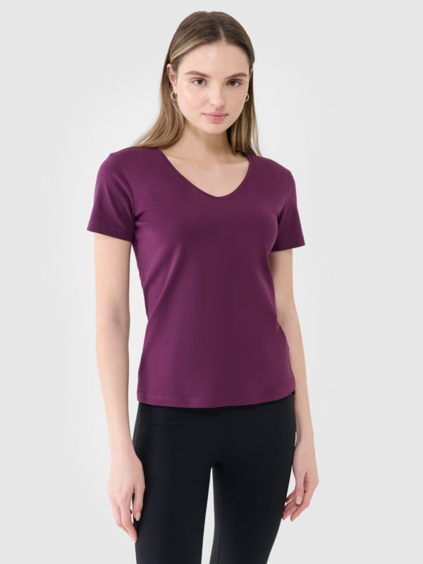 T-shirt slim lisa para senhora - púrpura 4FWSS25TTSHF1990 violeta
