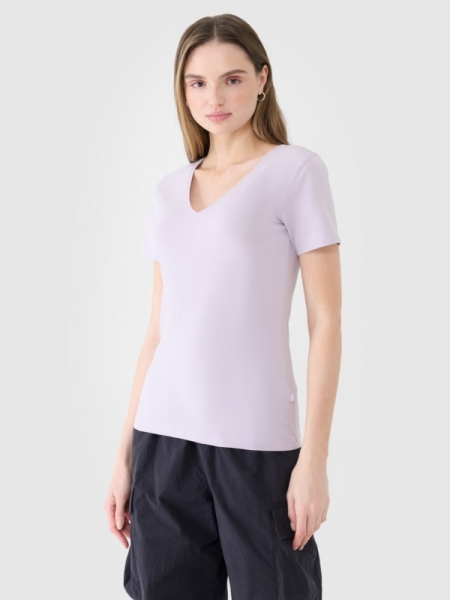 T-shirt slim lisa para senhora - púrpura 4FWSS25TTSHF1990 violeta