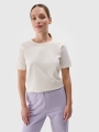 T-shirt normal lisa para senhora - branca 4FWSS25TTSHF1991 Branco