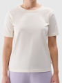 T-shirt normal lisa para senhora - branca 4FWSS25TTSHF1991 Branco