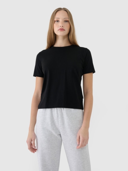 T-shirt normal lisa para senhora - preto 4FWSS25TTSHF1991 preto
