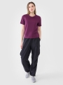 T-shirt normal lisa para senhora - roxo 4FWSS25TTSHF1991 violeta