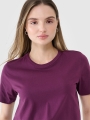 T-shirt normal lisa para senhora - roxo 4FWSS25TTSHF1991 violeta