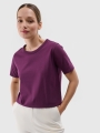 T-shirt normal lisa para senhora - roxo 4FWSS25TTSHF1991 violeta