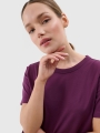 T-shirt normal lisa para senhora - roxo 4FWSS25TTSHF1991 violeta