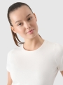 T-shirt feminina em modal fino - branco 4FWSS25TTSHF1995 Branco