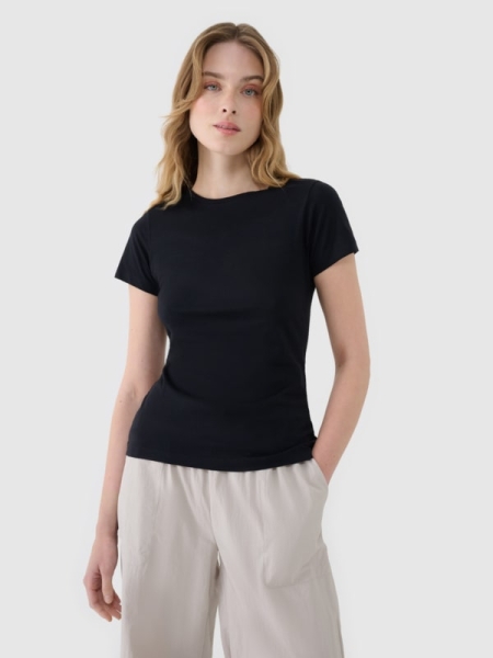 T-shirt feminina em modal fino - preto 4FWSS25TTSHF1995 preto
