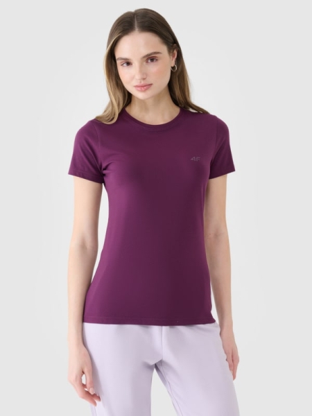 T-shirt slim lisa para senhora - roxo 4FWSS25TTSHF2351 violeta