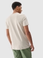 T-shirt normal de homem com estampado - bege 4FWSS25TTSHM1974 Bege