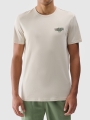 T-shirt normal de homem com estampado - bege 4FWSS25TTSHM1974 Bege