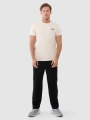T-shirt normal de homem com estampado - bege 4FWSS25TTSHM1974 Bege