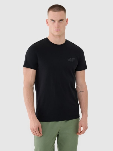 T-shirt regular para homem com estampado - preto 4FWSS25TTSHM1974 preto