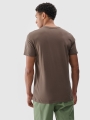 T-shirt regular para homem com estampado - castanho 4FWSS25TTSHM1974 castanho