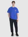 T-shirt oversized para homem com estampado - azul 4FWSS25TTSHM1979 azul