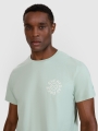 T-shirt regular para homem com estampado - turquesa 4FWSS25TTSHM1980 turquesa