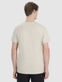 T-shirt normal de homem com estampado - bege 4FWSS25TTSHM1980 Bege