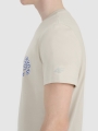 T-shirt normal de homem com estampado - bege 4FWSS25TTSHM1980 Bege