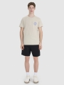 T-shirt normal de homem com estampado - bege 4FWSS25TTSHM1980 Bege