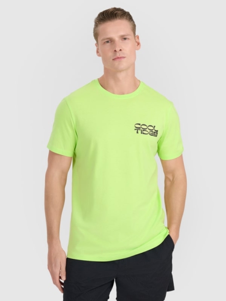 T-shirt regular para homem com estampado - verde 4FWSS25TTSHM1984 Verde