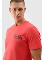 T-shirt normal de homem com estampado - vermelho 4FWSS25TTSHM1984 Vermelho