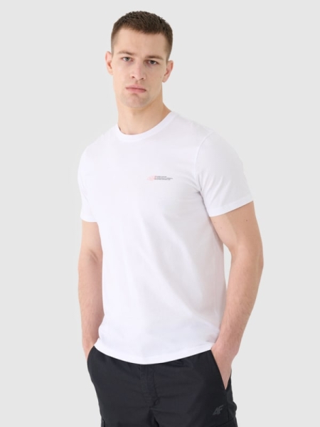 T-shirt lisa regular para homem - branco 4FWSS25TTSHM2003 Branco