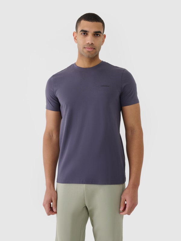 T-shirt lisa regular para homem - cinzenta 4FWSS25TTSHM2003 cinzenta