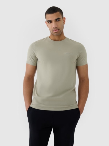 T-shirt normal lisa para homem - azeitona/caqui 4FWSS25TTSHM2003 azeitona/caqui