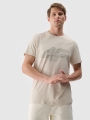 T-shirt estampada regular para homem - bege 4FWSS25TTSHM2004 Bege