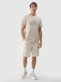 T-shirt estampada regular para homem - bege 4FWSS25TTSHM2004 Bege