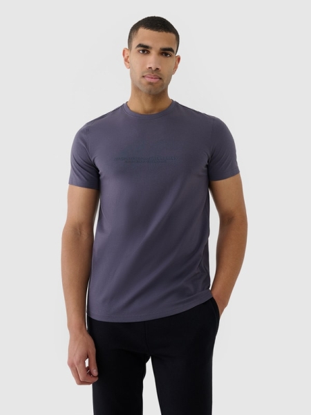 T-shirt estampada regular para homem - cinzento 4FWSS25TTSHM2004 cinzento