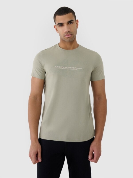 T-shirt estampada regular para homem - caqui 4FWSS25TTSHM2004 olive/khaki