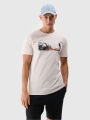 T-shirt normal de homem com estampado - branco 4FWSS25TTSHM2030 Branco
