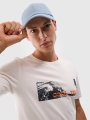 T-shirt normal de homem com estampado - branco 4FWSS25TTSHM2030 Branco