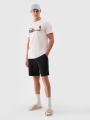 T-shirt normal de homem com estampado - branco 4FWSS25TTSHM2030 Branco