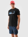 T-shirt normal para homem com estampado - preto 4FWSS25TTSHM2030 preto