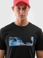 T-shirt normal para homem com estampado - preto 4FWSS25TTSHM2030 preto