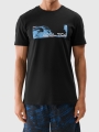 T-shirt normal para homem com estampado - preto 4FWSS25TTSHM2030 preto