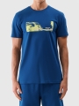 T-shirt regular para homem com estampado - turquesa 4FWSS25TTSHM2030 turquesa