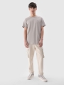 T-shirt lisa regular para homem - cinzento 4FWSS25TTSHM2074 cinzento