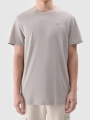 T-shirt lisa regular para homem - cinzento 4FWSS25TTSHM2074 cinzento