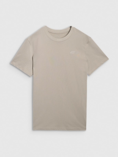 T-shirt lisa regular para homem - cinzento 4FWSS25TTSHM2074 cinzento