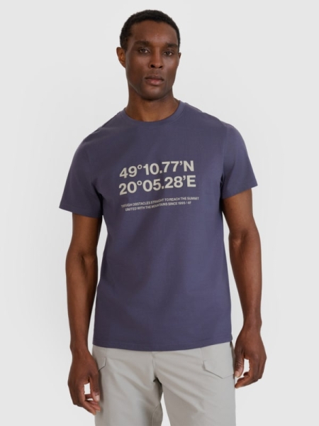 T-shirt regular para homem com estampado - cinzento 4FWSS25TTSHM2209 cinzento